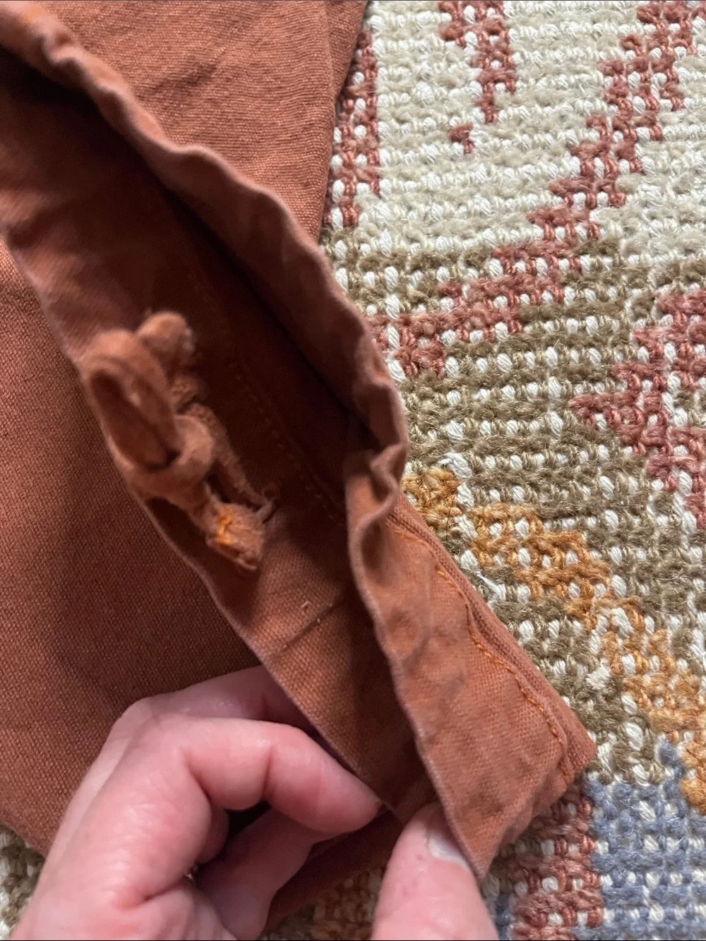 Topo Designs Dirt Pants Burnt Orange Rust Men’s Medium EUC - Picture 8 of 8